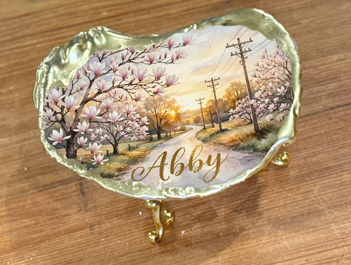 Custom Order for Jessica: Magnolia Name Trinket Dishes (3)
