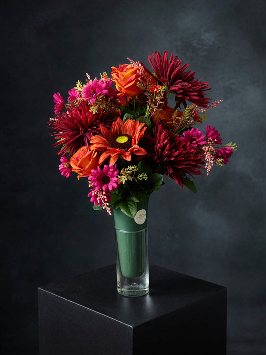 Red Pink Orange Jewel Tone Graveside Arrangement - Statement Size
