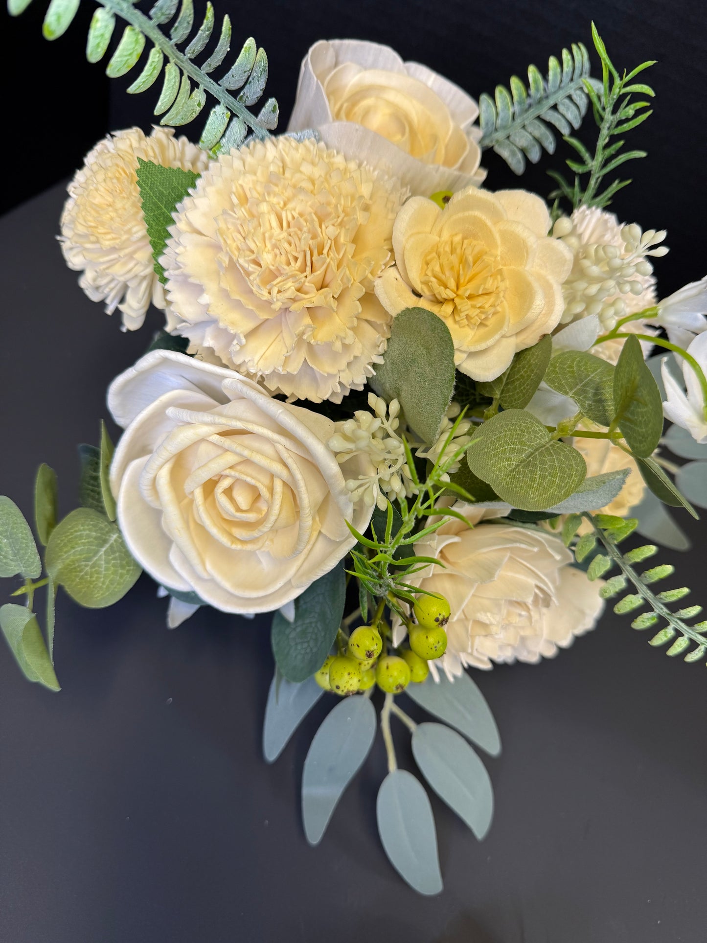 Champagne Prom Bouquet Set | Wood Flower Keepsake | Boutonniere or Arm Garter