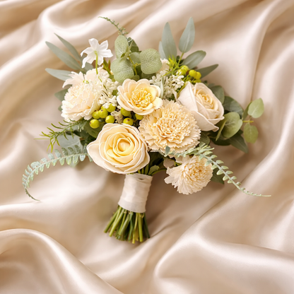 Champagne Dance Bouquet Set | Wood Flower Keepsake | Boutonniere or Arm Garter