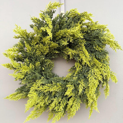 Two tone cedar wreath limon green evergreen