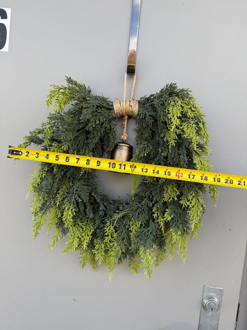 Cedar greenery wreath rustic year round front door