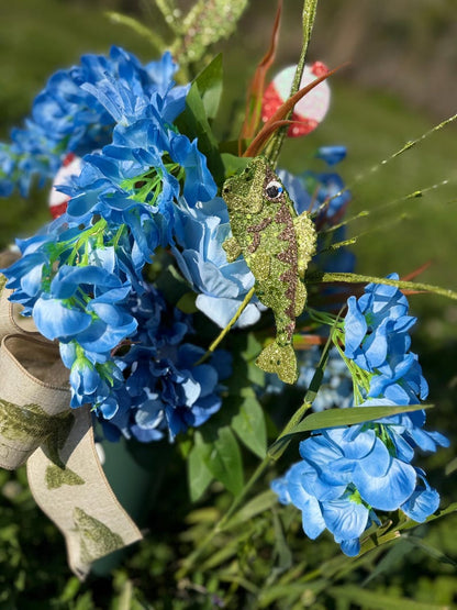 Fishing memorial arrangement glitter bass fish pick